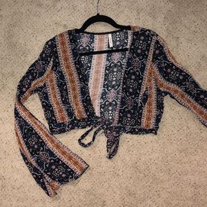 Mystique Tie Top with Sleeves